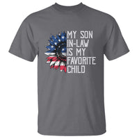 Funny My Son In Law Is My Favorite Child T Shirt American Flag Sunflower