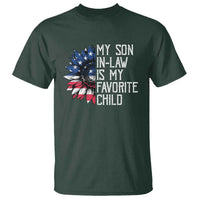 Funny My Son In Law Is My Favorite Child T Shirt American Flag Sunflower