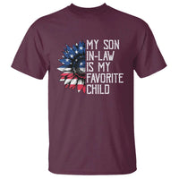 Funny My Son In Law Is My Favorite Child T Shirt American Flag Sunflower