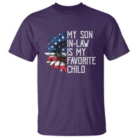 Funny My Son In Law Is My Favorite Child T Shirt American Flag Sunflower