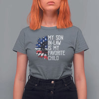 Funny My Son In Law Is My Favorite Child T Shirt For Women American Flag Sunflower