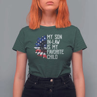 Funny My Son In Law Is My Favorite Child T Shirt For Women American Flag Sunflower