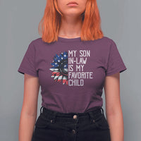 Funny My Son In Law Is My Favorite Child T Shirt For Women American Flag Sunflower