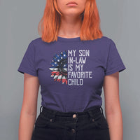 Funny My Son In Law Is My Favorite Child T Shirt For Women American Flag Sunflower
