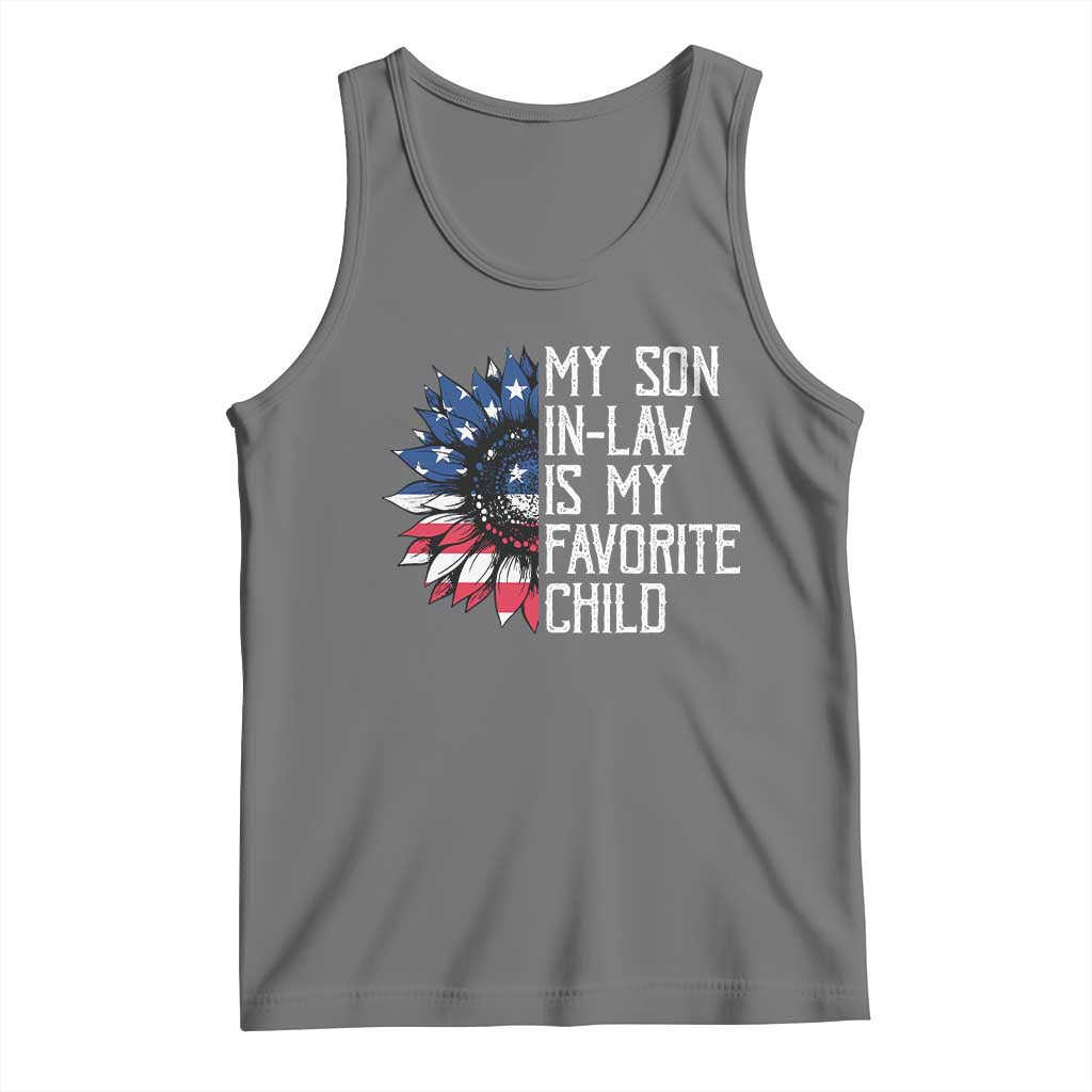 Funny My Son In Law Is My Favorite Child Tank Top American Flag Sunflower