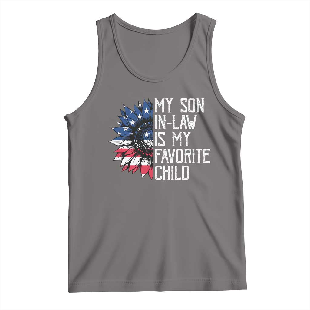 Funny My Son In Law Is My Favorite Child Tank Top American Flag Sunflower