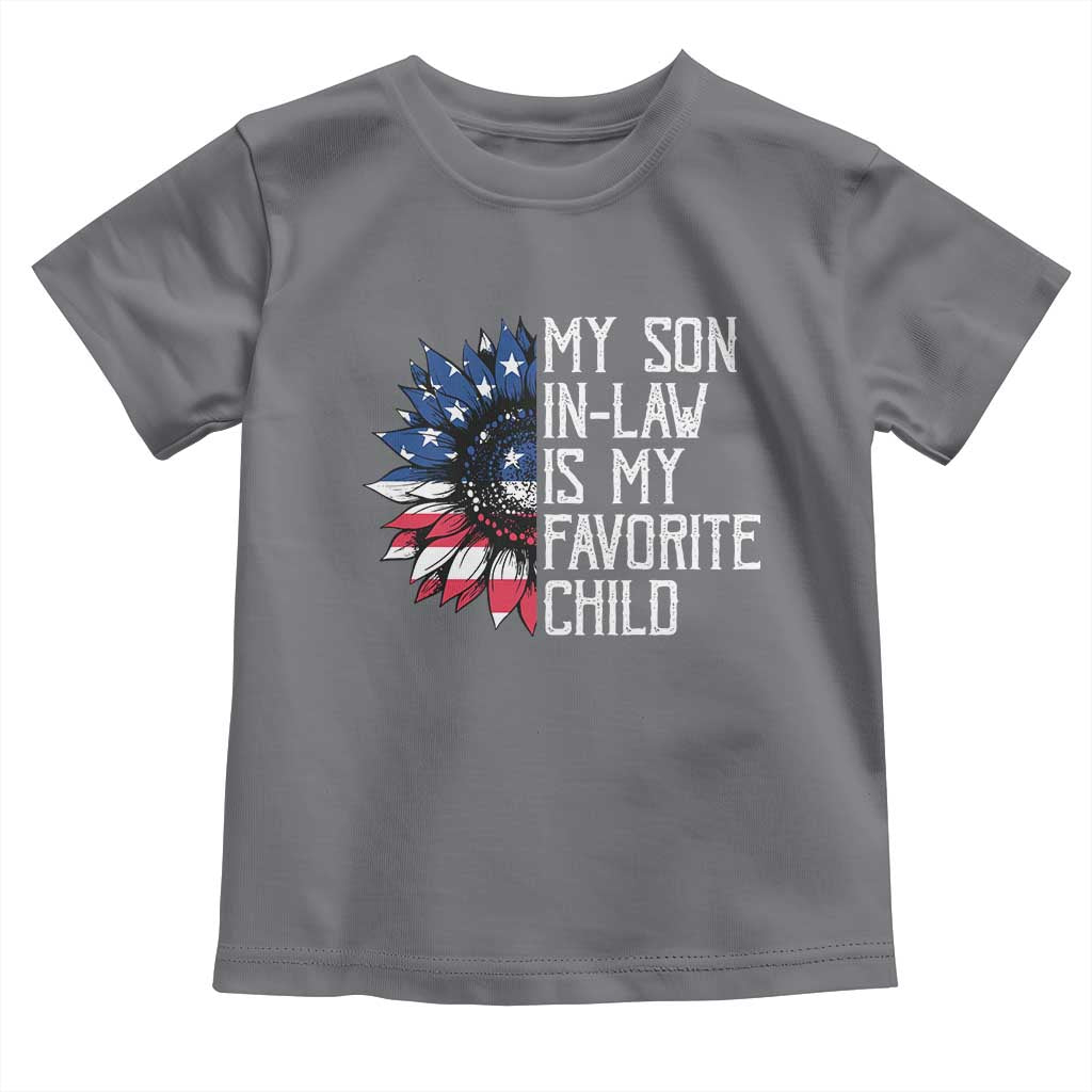 Funny My Son In Law Is My Favorite Child Toddler T Shirt American Flag Sunflower