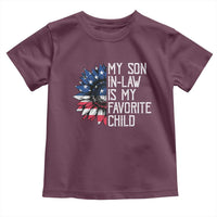 Funny My Son In Law Is My Favorite Child Toddler T Shirt American Flag Sunflower
