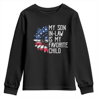Funny My Son In Law Is My Favorite Child Youth Sweatshirt American Flag Sunflower