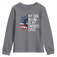Funny My Son In Law Is My Favorite Child Youth Sweatshirt American Flag Sunflower
