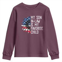 Funny My Son In Law Is My Favorite Child Youth Sweatshirt American Flag Sunflower