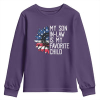 Funny My Son In Law Is My Favorite Child Youth Sweatshirt American Flag Sunflower