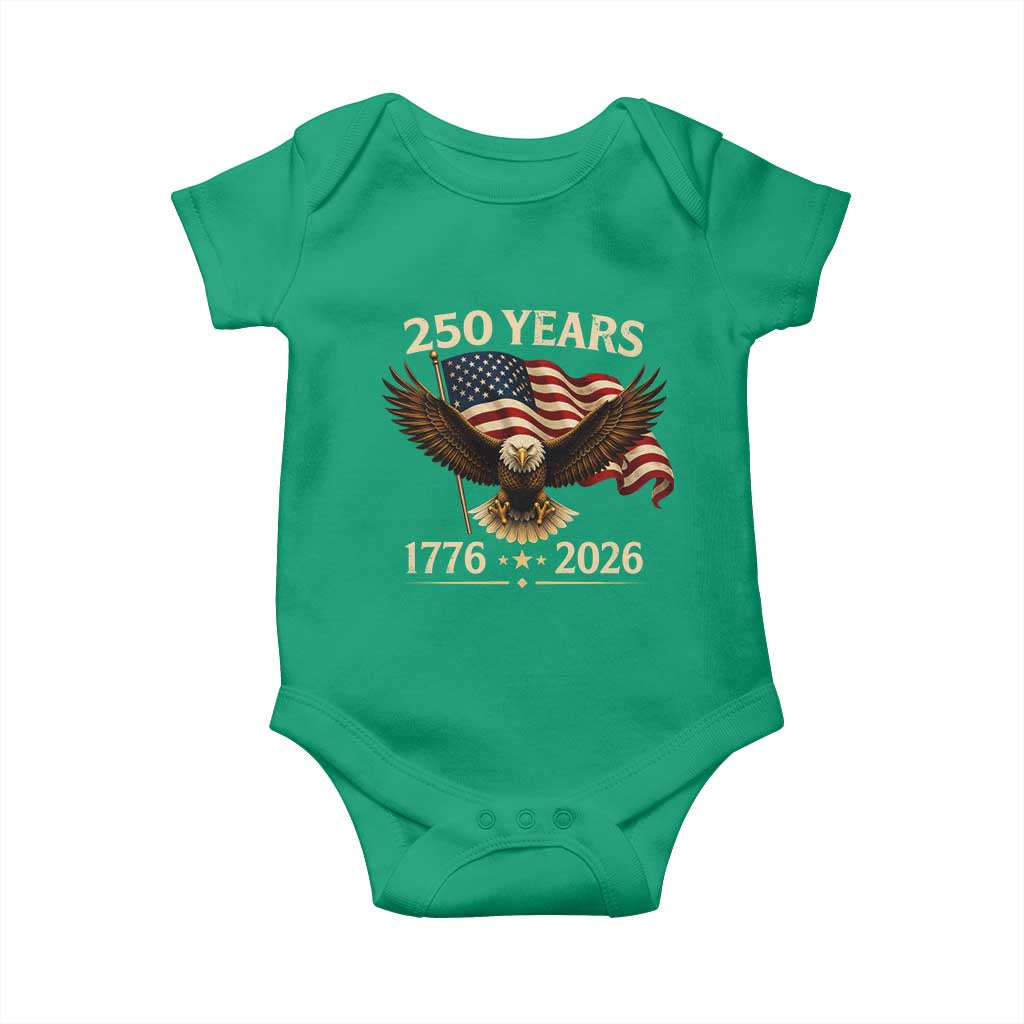 250 Anniversary USA Patriotic Eagle Baby Onesie 250th 4th Of July 1776 2026 Flag