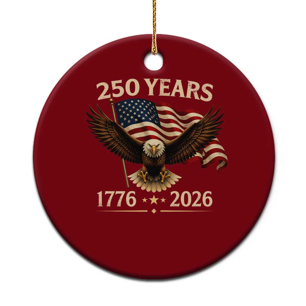 250 Anniversary USA Patriotic Eagle Ceramic Ornament 250th 4th Of July 1776 2026 Flag