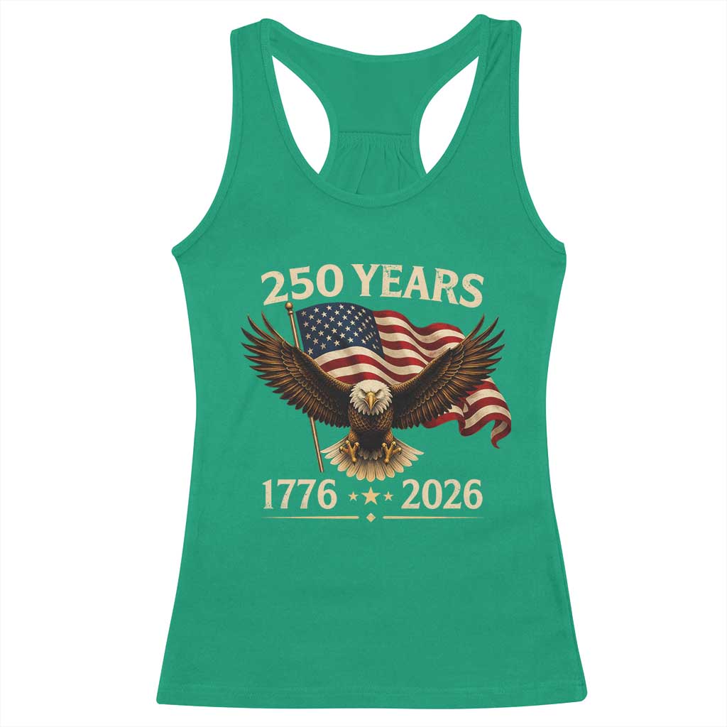 250 Anniversary USA Patriotic Eagle Racerback Tank Top 250th 4th Of July 1776 2026 Flag