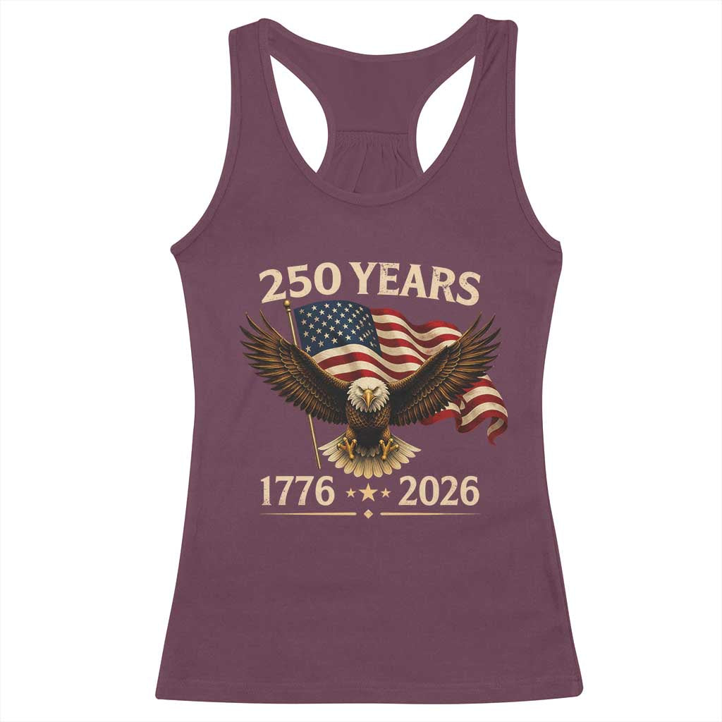 250 Anniversary USA Patriotic Eagle Racerback Tank Top 250th 4th Of July 1776 2026 Flag