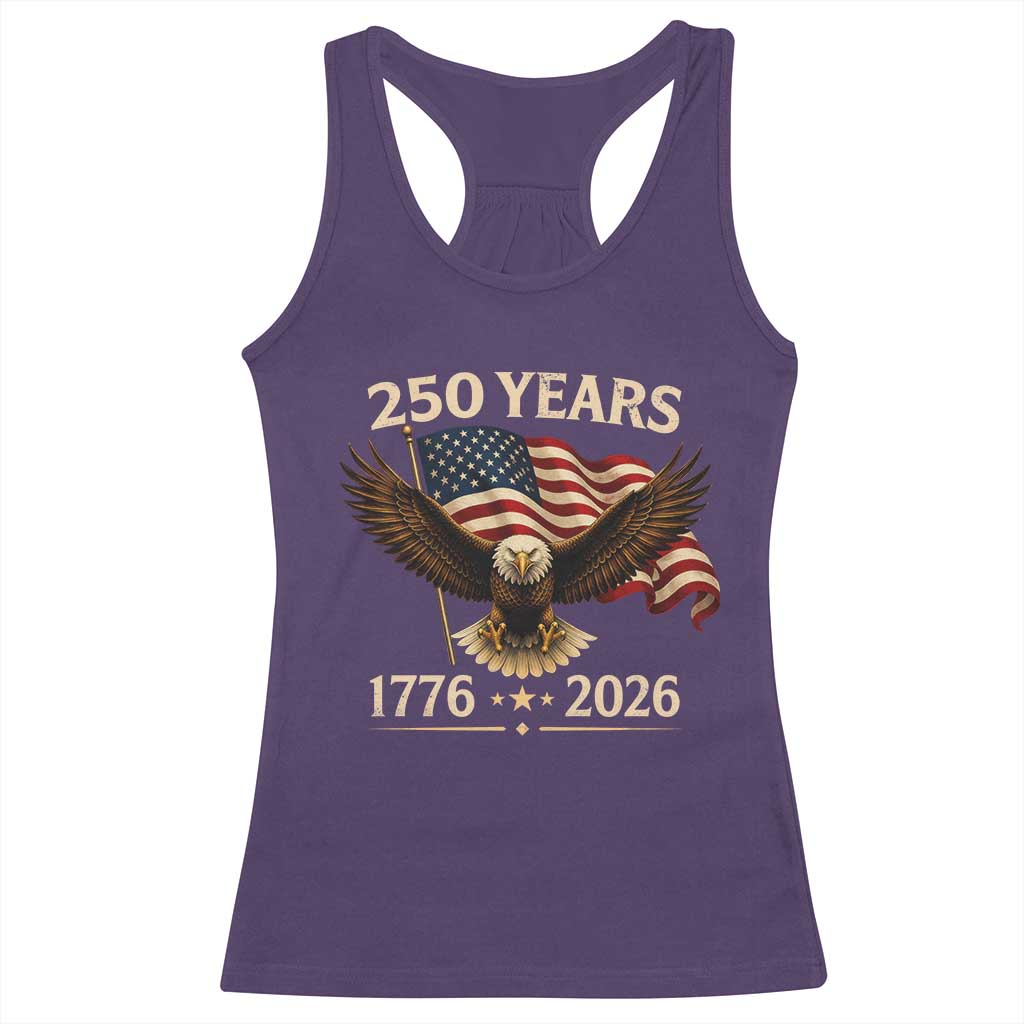 250 Anniversary USA Patriotic Eagle Racerback Tank Top 250th 4th Of July 1776 2026 Flag