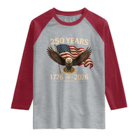 250 Anniversary USA Patriotic Eagle Raglan Shirt 250th 4th Of July 1776 2026 Flag