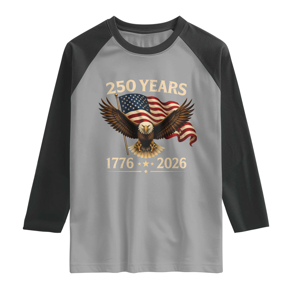 250 Anniversary USA Patriotic Eagle Raglan Shirt 250th 4th Of July 1776 2026 Flag