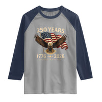 250 Anniversary USA Patriotic Eagle Raglan Shirt 250th 4th Of July 1776 2026 Flag