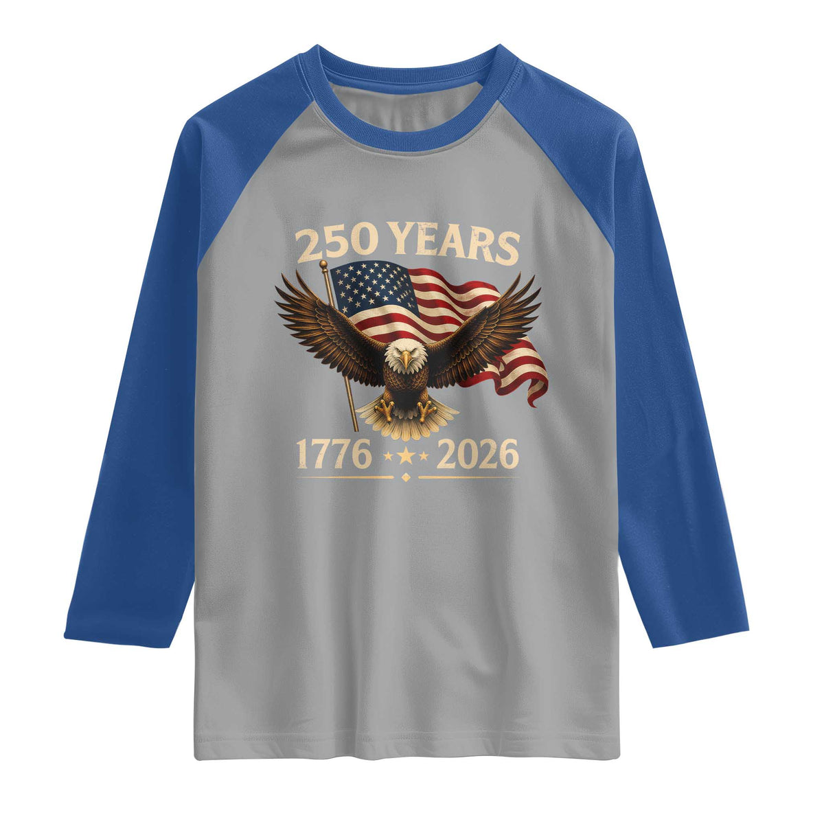 250 Anniversary USA Patriotic Eagle Raglan Shirt 250th 4th Of July 1776 2026 Flag