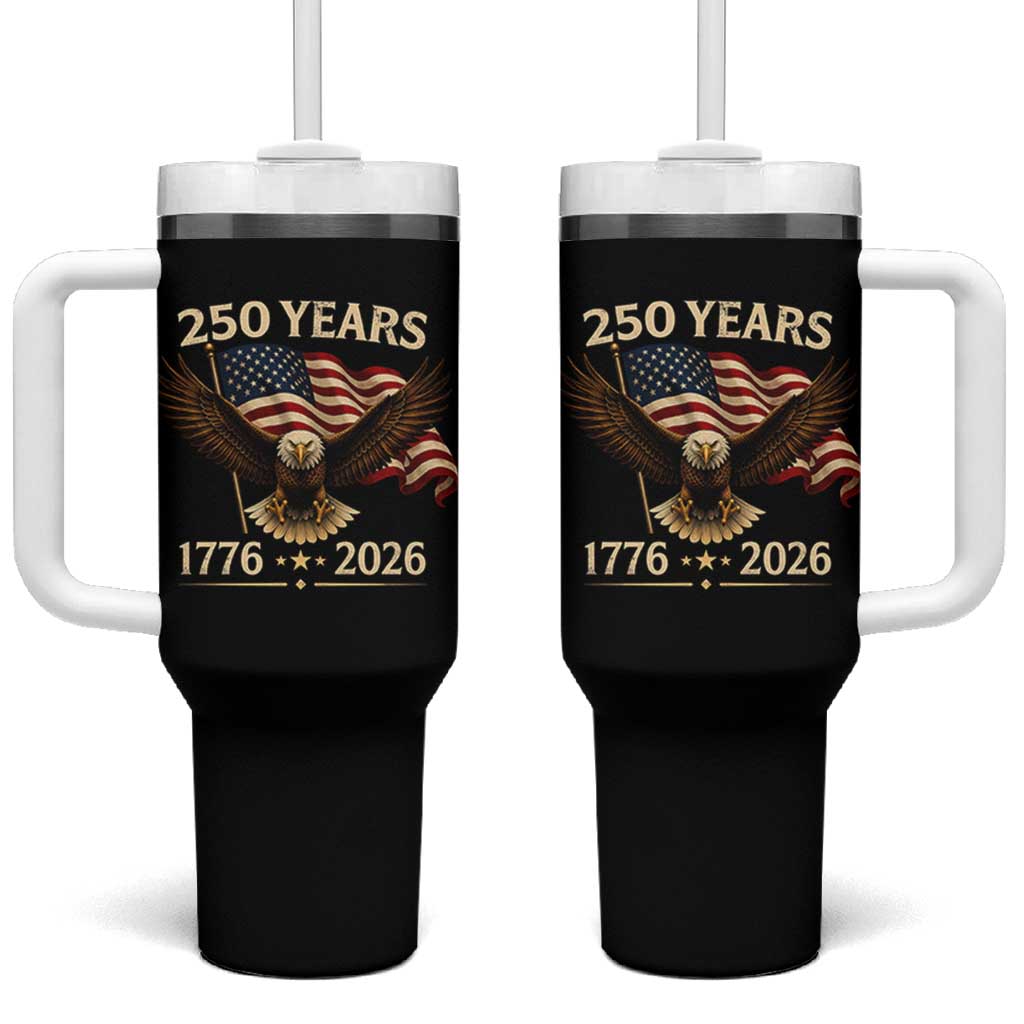 250 Anniversary USA Patriotic Eagle Tumbler With Handle 250th 4th Of July 1776 2026 Flag