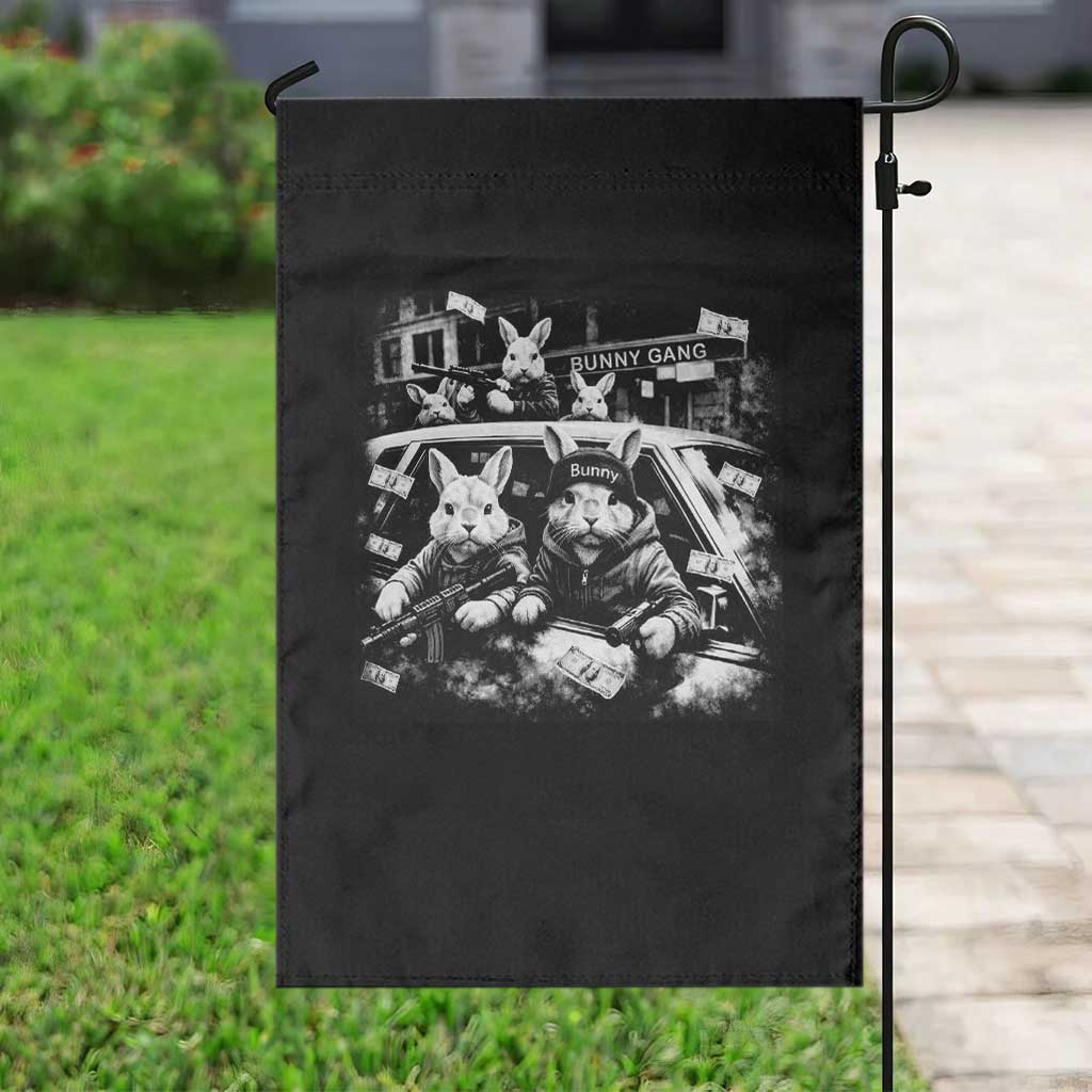 Funny Bunny Gang Garden Flag Vintage Rabbit Meme