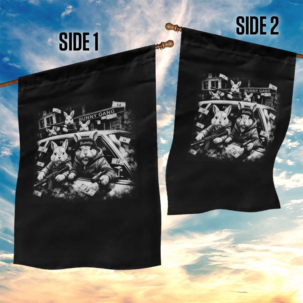 Funny Bunny Gang Garden Flag Vintage Rabbit Meme