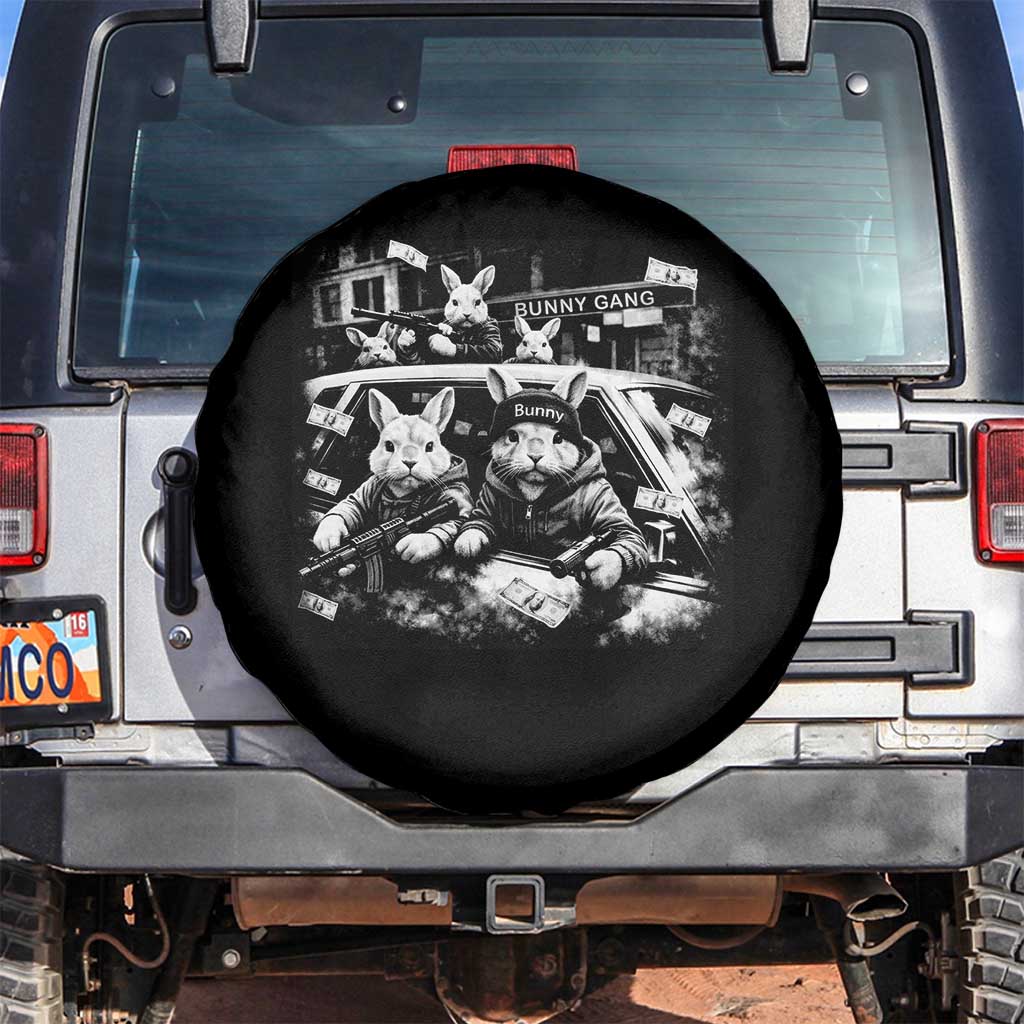 Funny Bunny Gang Spare Tire Cover Vintage Rabbit Meme