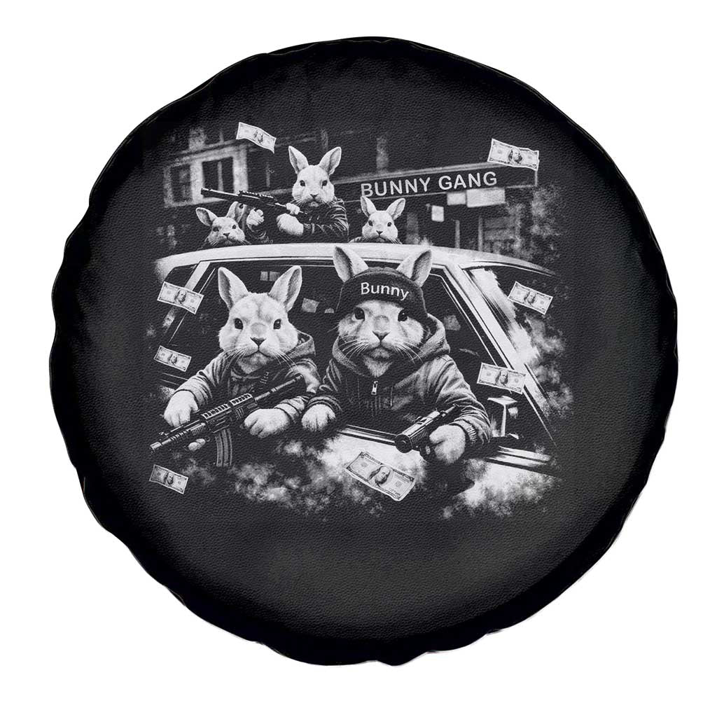 Funny Bunny Gang Spare Tire Cover Vintage Rabbit Meme