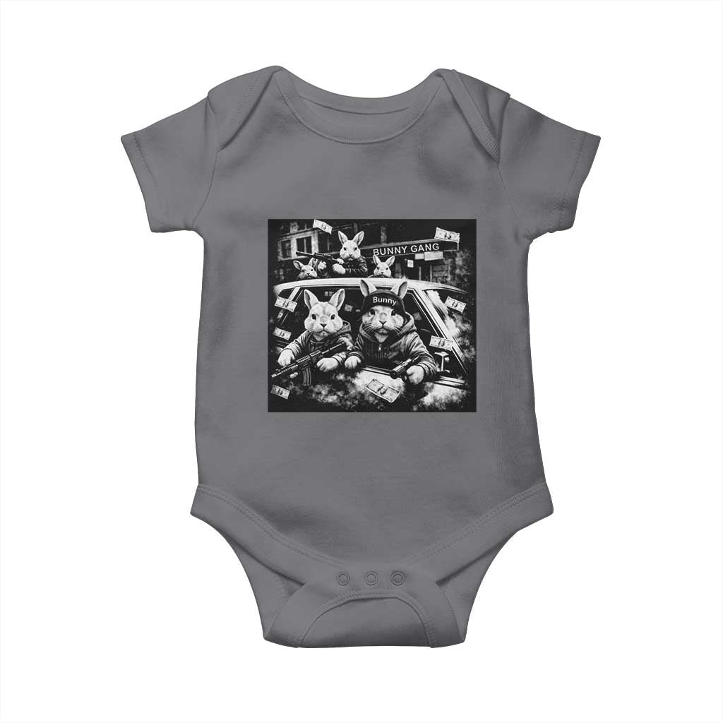 Funny Bunny Gang Baby Onesie Vintage Rabbit Meme
