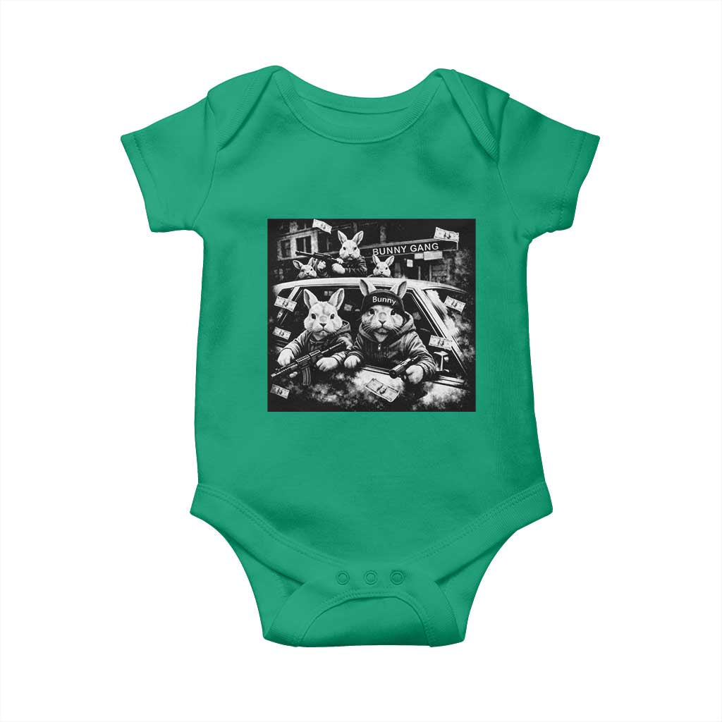 Funny Bunny Gang Baby Onesie Vintage Rabbit Meme