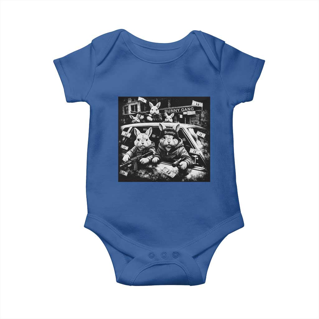 Funny Bunny Gang Baby Onesie Vintage Rabbit Meme