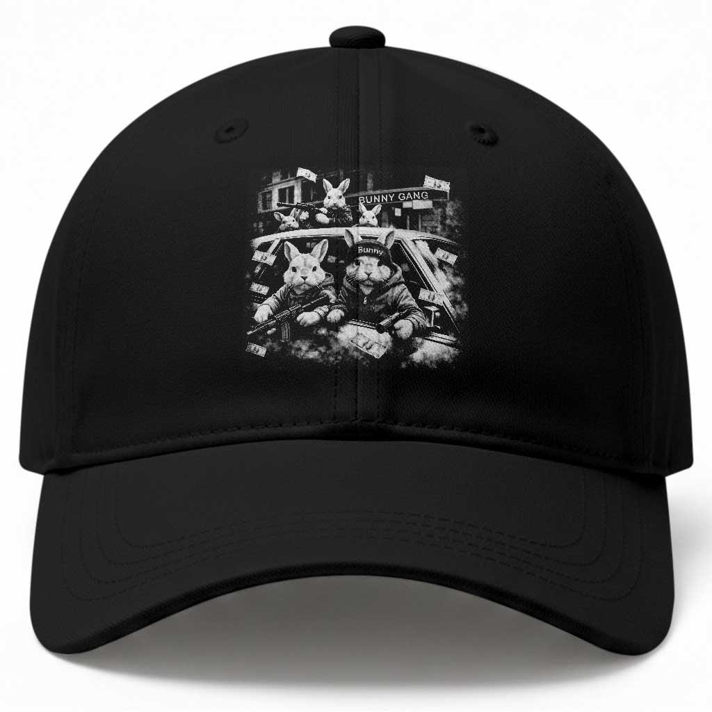 Funny Bunny Gang Baseball Cap Vintage Rabbit Meme