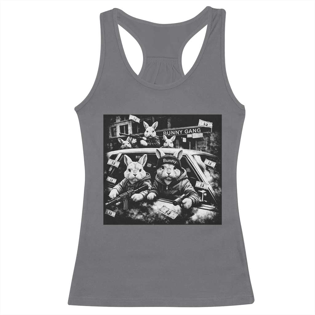 Funny Bunny Gang Racerback Tank Top Vintage Rabbit Meme
