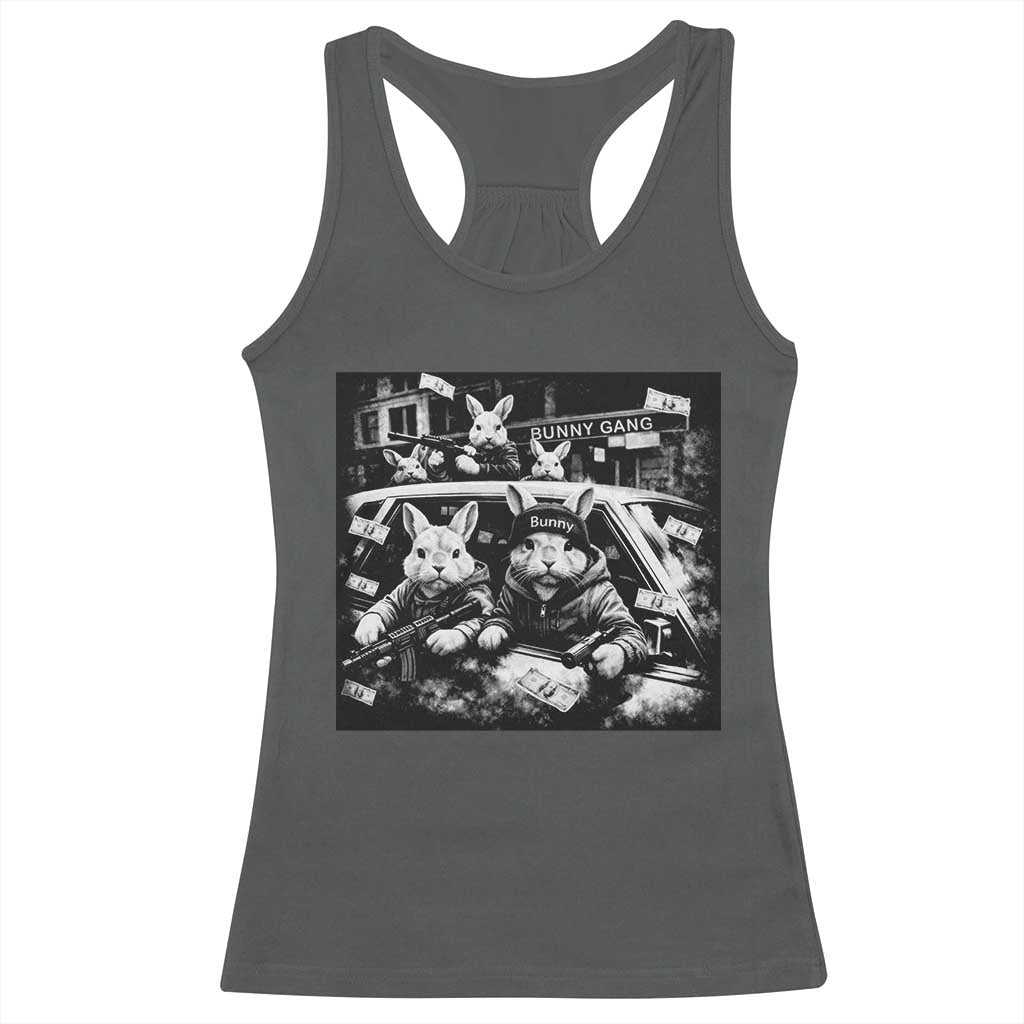 Funny Bunny Gang Racerback Tank Top Vintage Rabbit Meme