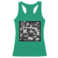 Funny Bunny Gang Racerback Tank Top Vintage Rabbit Meme