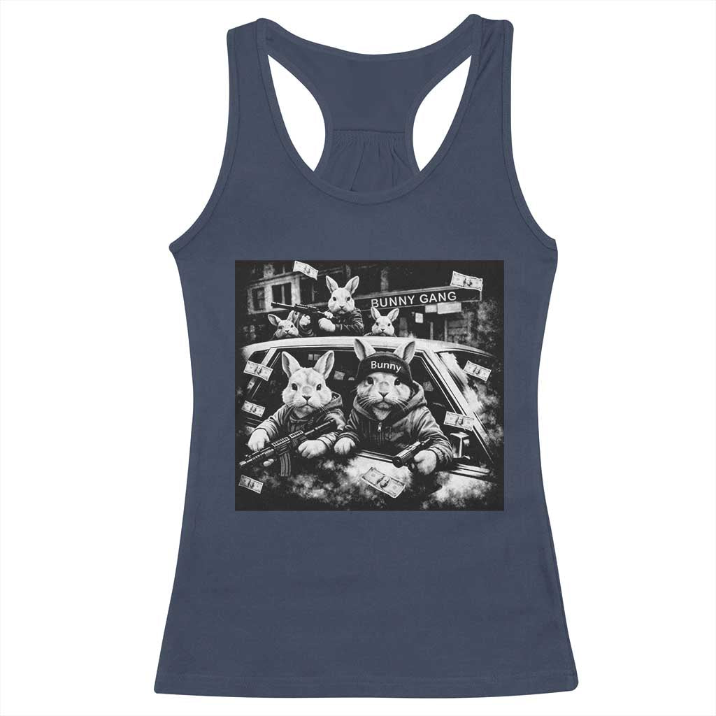 Funny Bunny Gang Racerback Tank Top Vintage Rabbit Meme