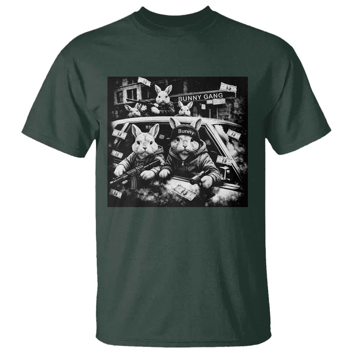 Funny Bunny Gang T Shirt Vintage Rabbit Meme