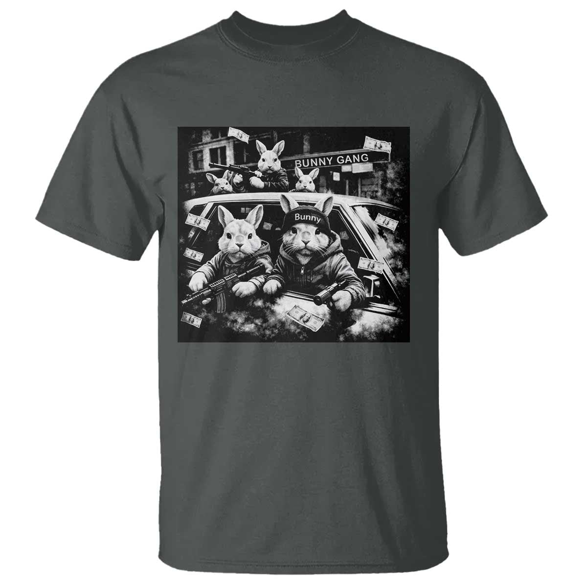 Funny Bunny Gang T Shirt Vintage Rabbit Meme