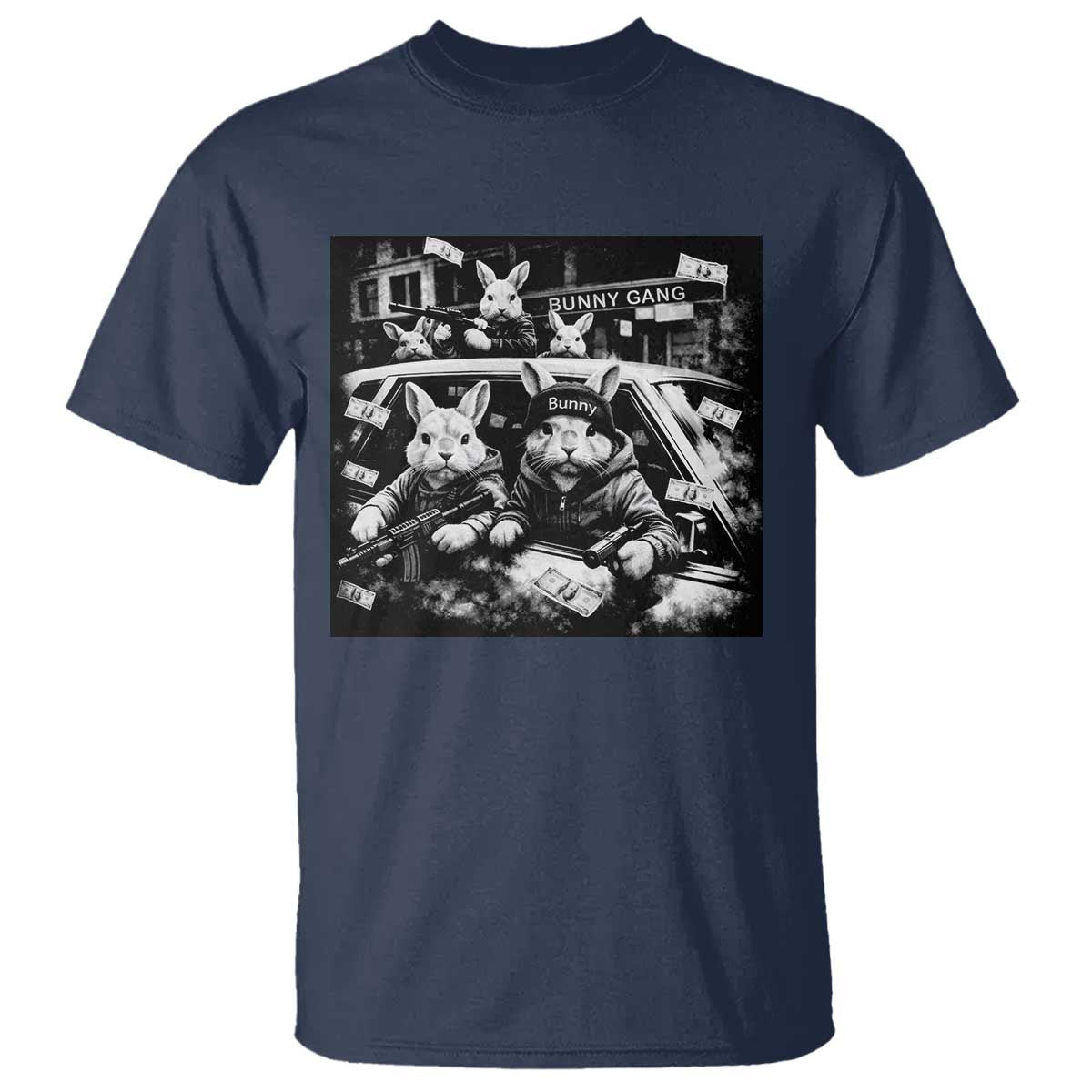 Funny Bunny Gang T Shirt Vintage Rabbit Meme
