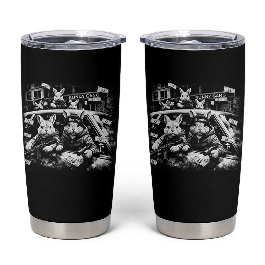 Funny Bunny Gang Tumbler Cup Vintage Rabbit Meme