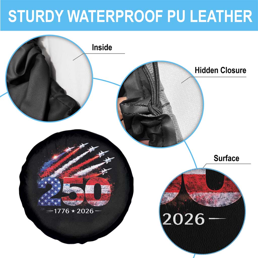 250th Anniversary USA Spare Tire Cover Patriotic 250 Years American 4th July 1776 2026