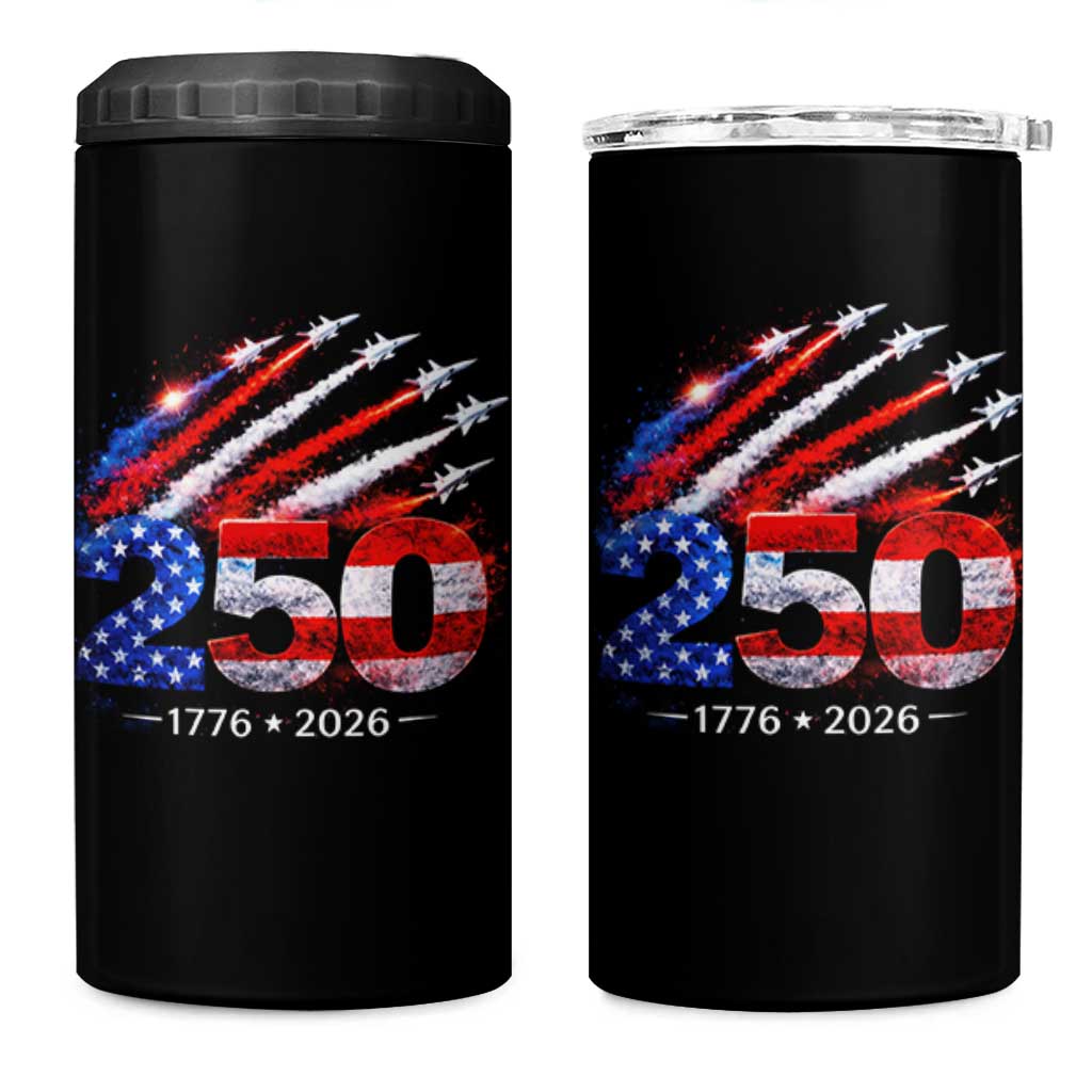 250th Anniversary USA 4 in 1 Can Cooler Tumbler Patriotic 250 Years American 4th July 1776 2026