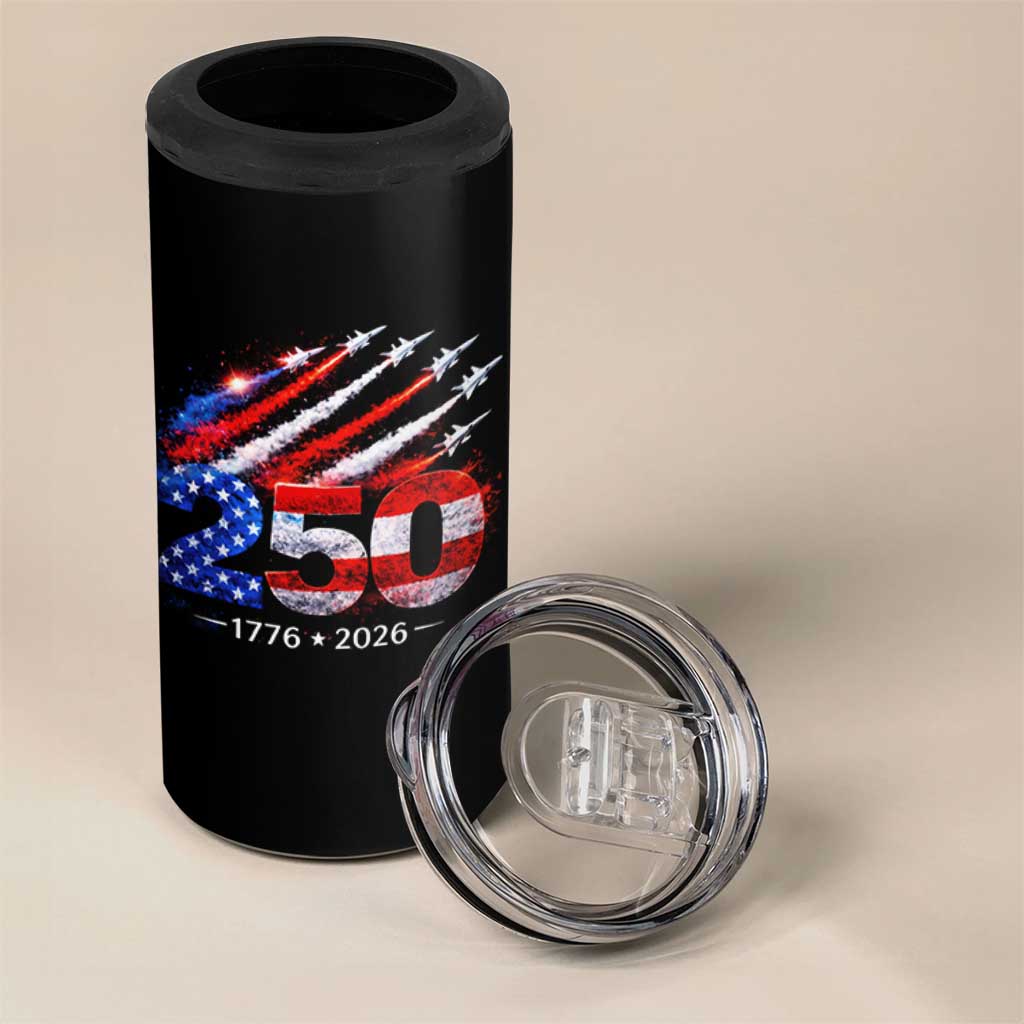 250th Anniversary USA 4 in 1 Can Cooler Tumbler Patriotic 250 Years American 4th July 1776 2026