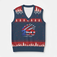 250th Anniversary USA V-Neck Knit Sweater Vest Patriotic 250 Years American 4th July 1776 2026