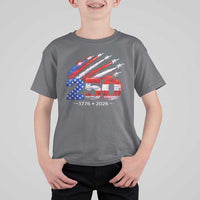 250th Anniversary USA T Shirt For Kid Patriotic 250 Years American 4th July 1776 2026