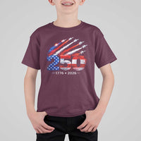 250th Anniversary USA T Shirt For Kid Patriotic 250 Years American 4th July 1776 2026