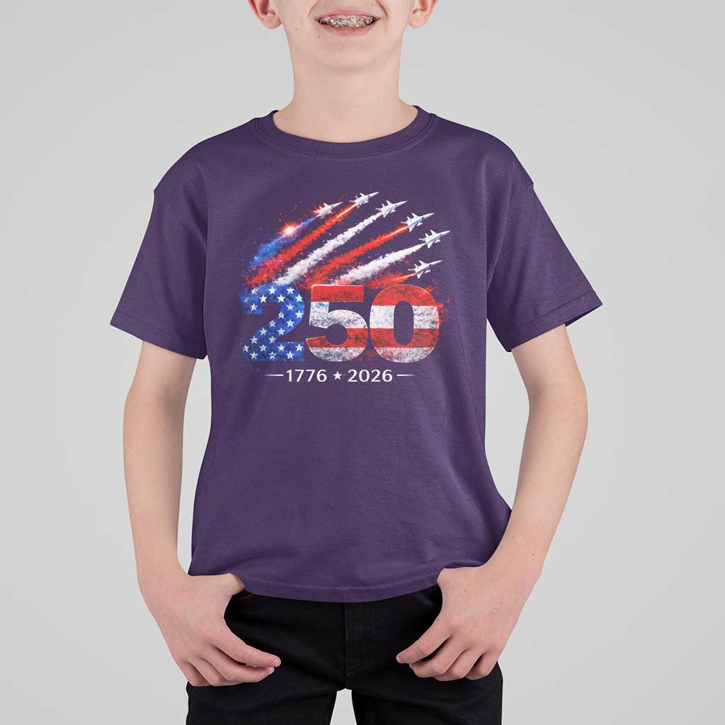 250th Anniversary USA T Shirt For Kid Patriotic 250 Years American 4th July 1776 2026