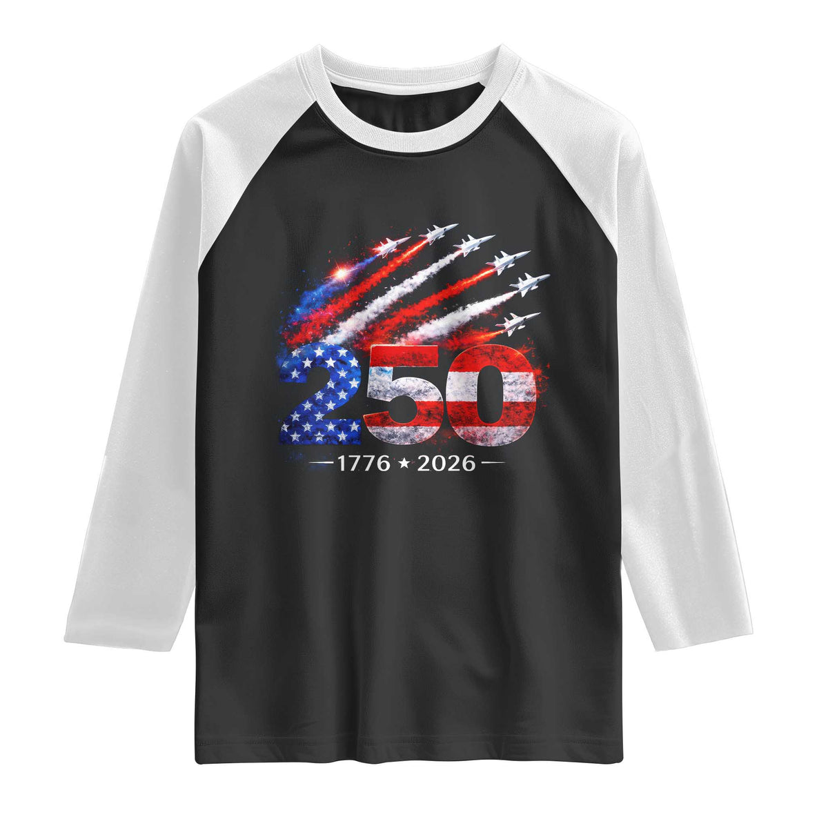 250th Anniversary USA Raglan Shirt Patriotic 250 Years American 4th July 1776 2026